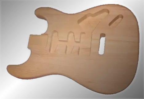Fresado de cavidades en Stratocaster.