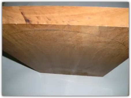 Corte y cepillado de madera de caoba petrificada.